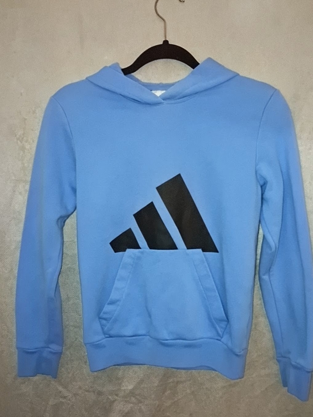 adidas Light Blue Crewneck Hoodie with Black Logo
